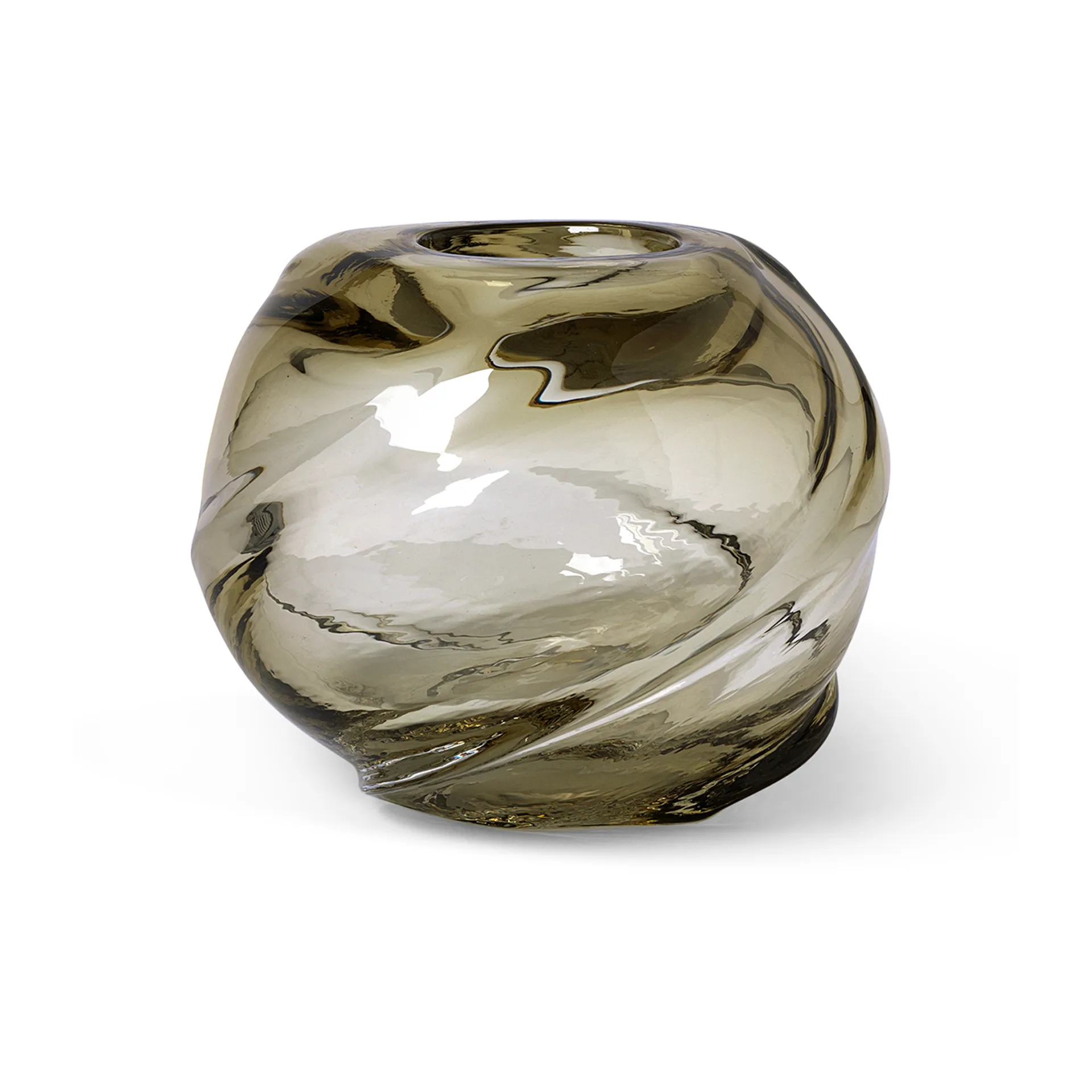 Vase rond Water Swirl Ø21 cm, Light Yellow Ferm Living