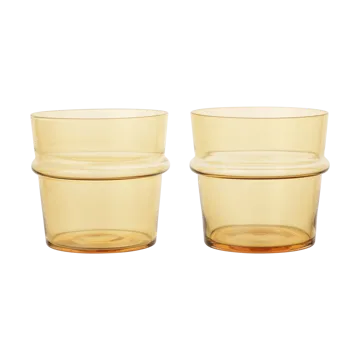 Verre à boire bas Boya 30 cl lot de 2 - Yellow - Ferm Living