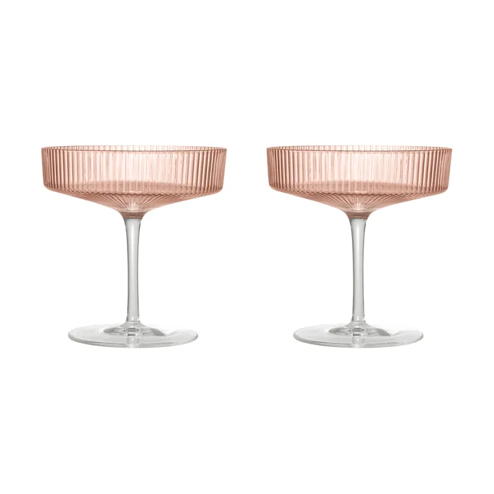 Verre à champagne Ripple lot de 2 - Blush - Ferm Living