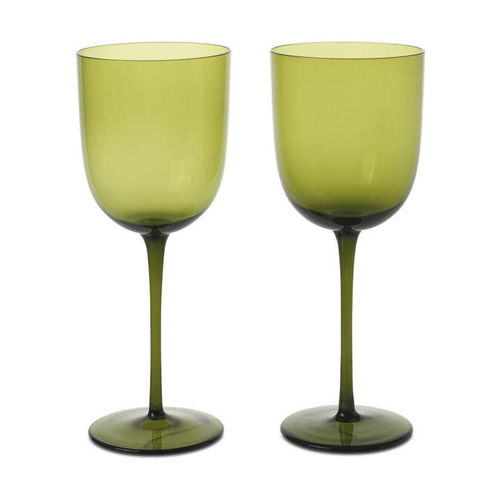 Verre à vin blanc Host 30 cl Lot de 2 - Vert mousse - ferm LIVING