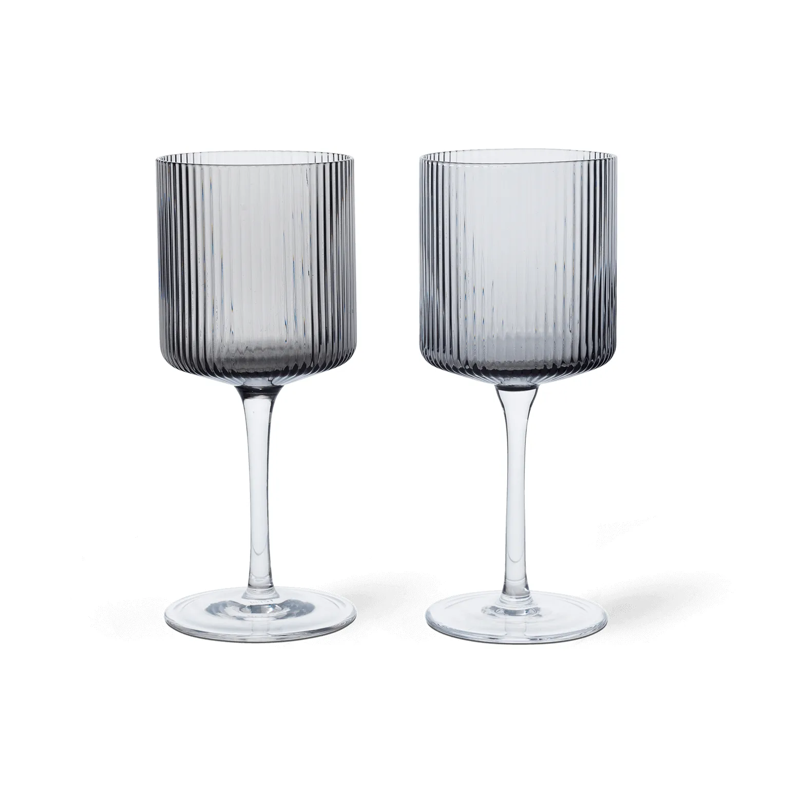 Verre à vin blanc Ripple 26 cl Lot de 2, Smoked grey Ferm Living