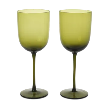 Verre à vin rouge Host 36 cl Lot de 2 - Vert mousse - Ferm Living