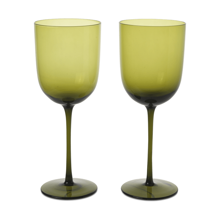 Verre à vin rouge Host 36 cl Lot de 2 - Vert mousse - ferm LIVING