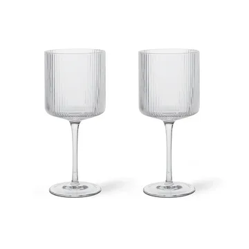 Verre à vin rouge Ripple 32,5 cl Lot de 2 - Clear - Ferm Living