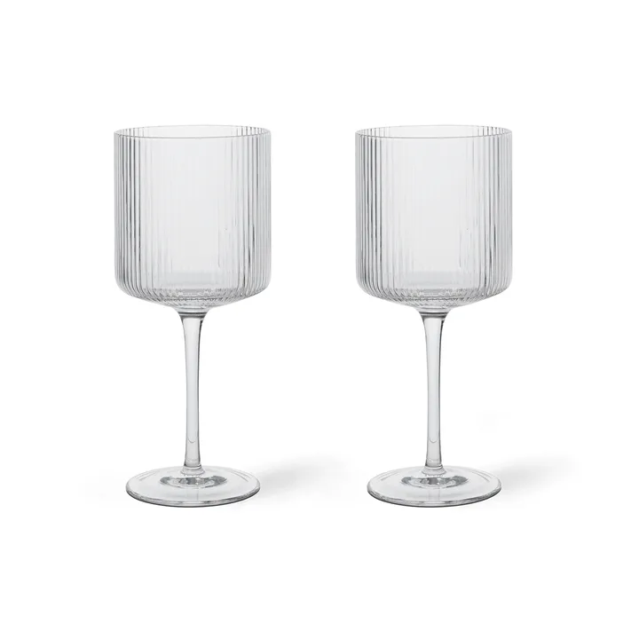 Verre à vin rouge Ripple 32,5 cl Lot de 2 - Clear - Ferm Living