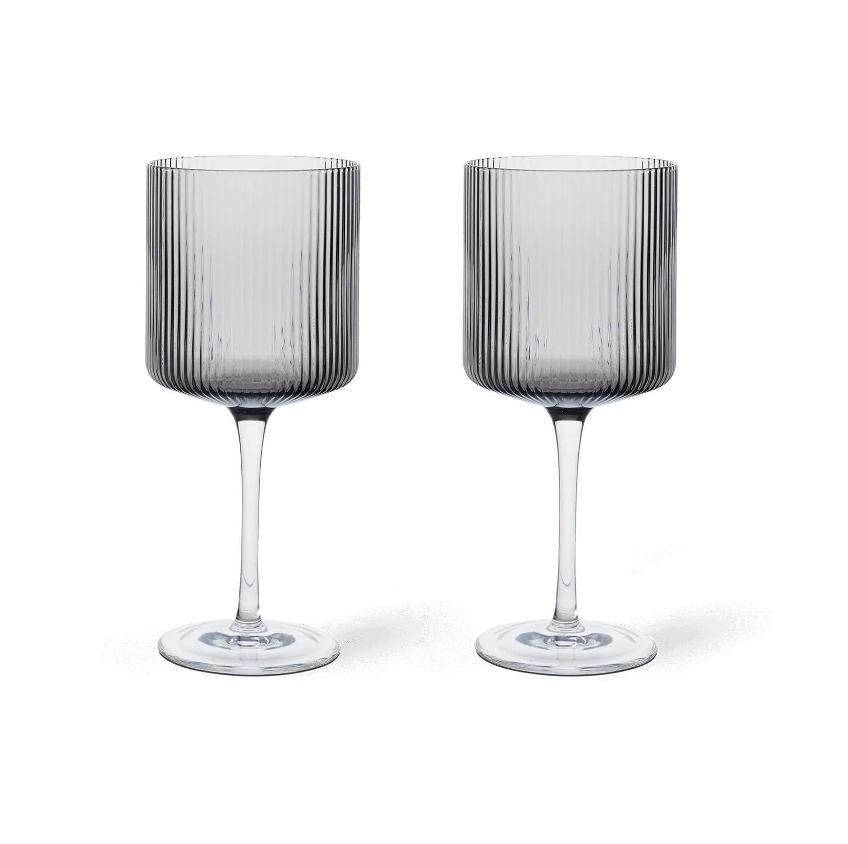 Verre à vin rouge Ripple 32,5 cl Lot de 2, Smoked grey Ferm Living