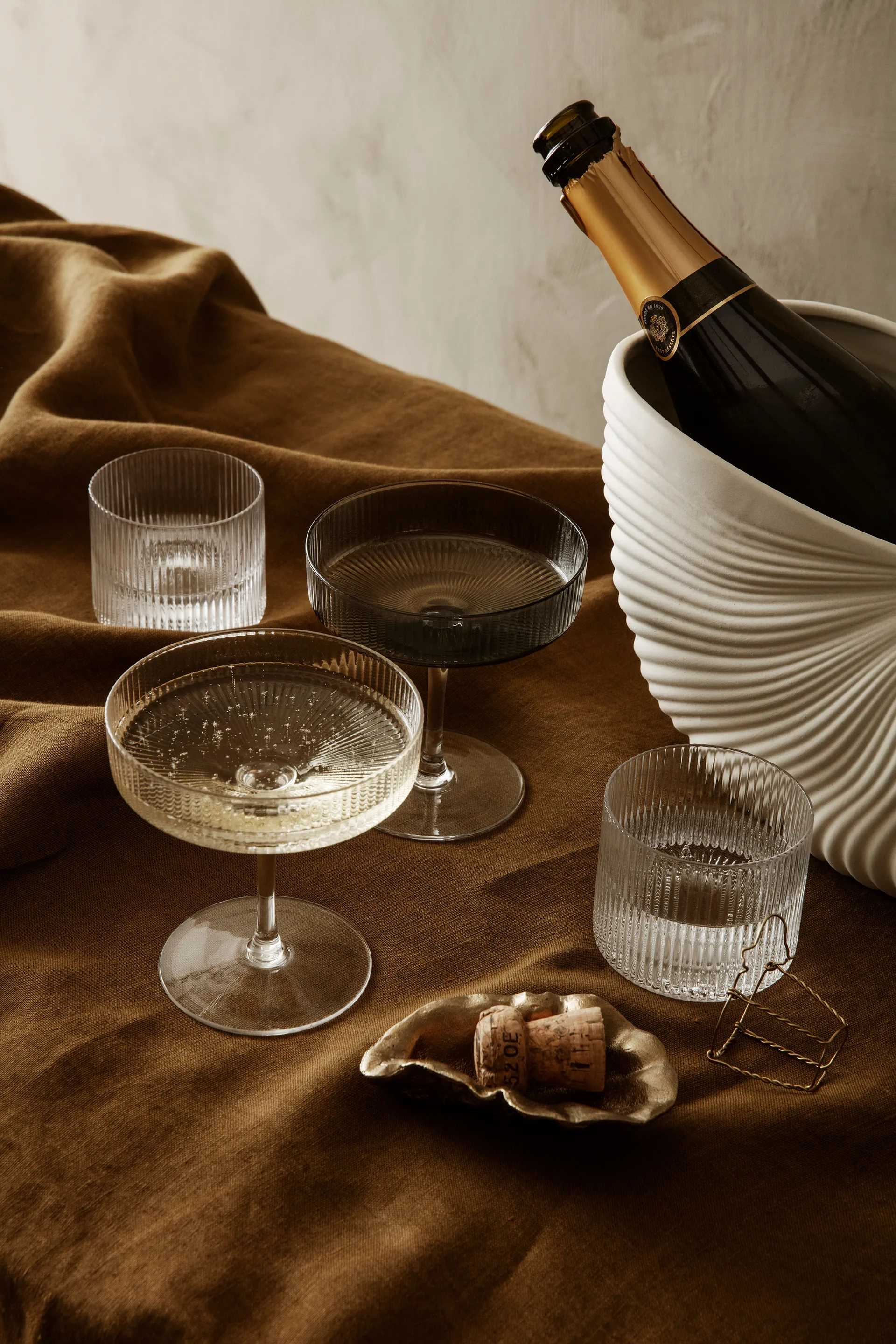 Verre bas Ripple Lot de 4, Clear Ferm Living
