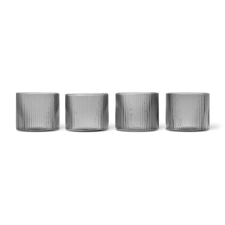 Verre bas Ripple Lot de 4 - Smoked Grey - Ferm LIVING