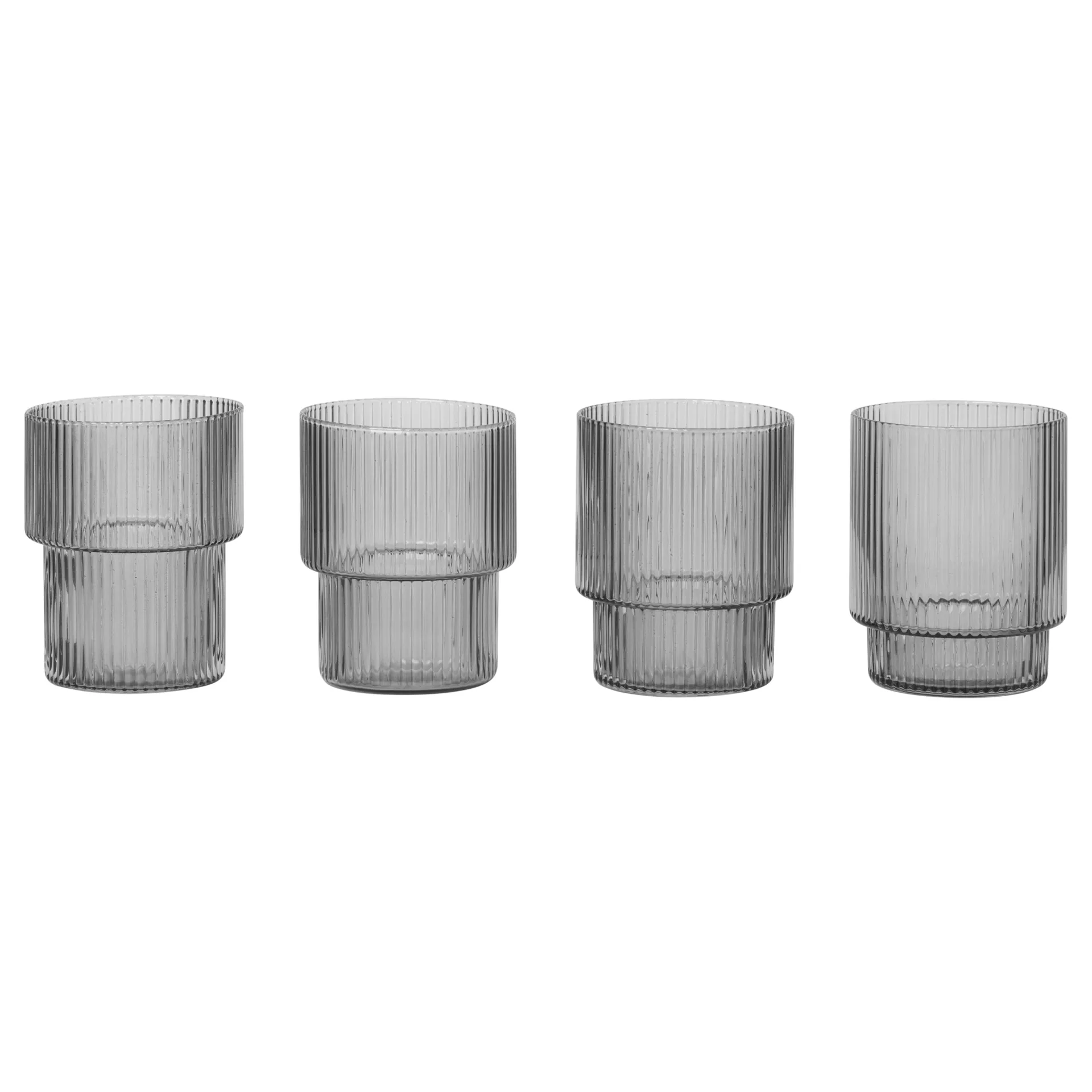 Verres Ripple lot de 4, smoked grey Ferm Living