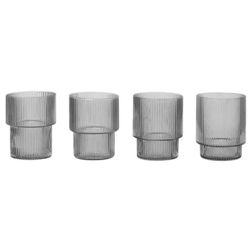 Verres Ripple lot de 4 - smoked grey - Ferm Living