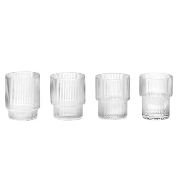 Verres Ripple lot de 4 - transparent - Ferm Living