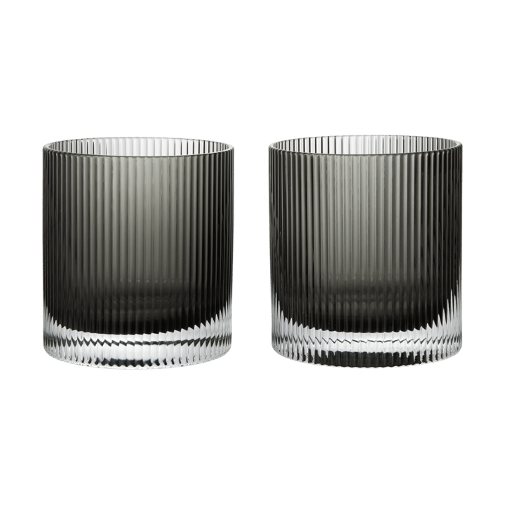 Verres Ripple tumbler 25 cl, 2 pièces - Smoked Grey - Ferm Living