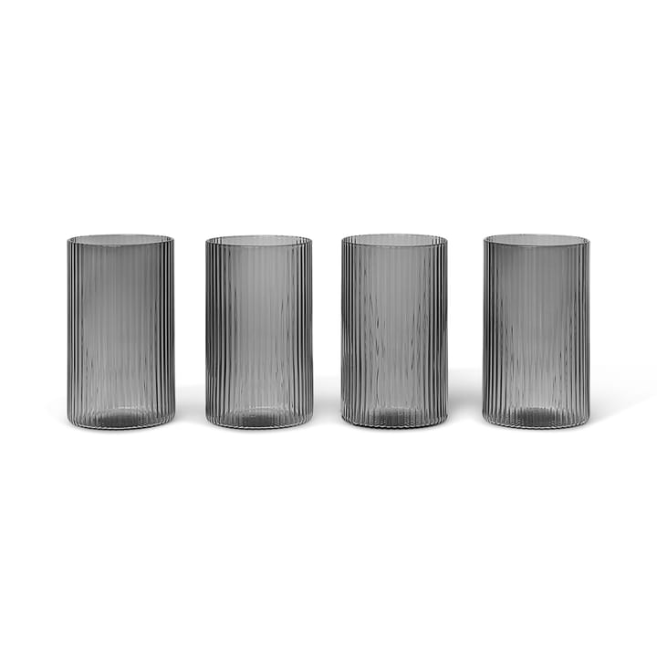 Verrines Ripple 14 cl Lot de 4 - Smoked grey - Ferm LIVING