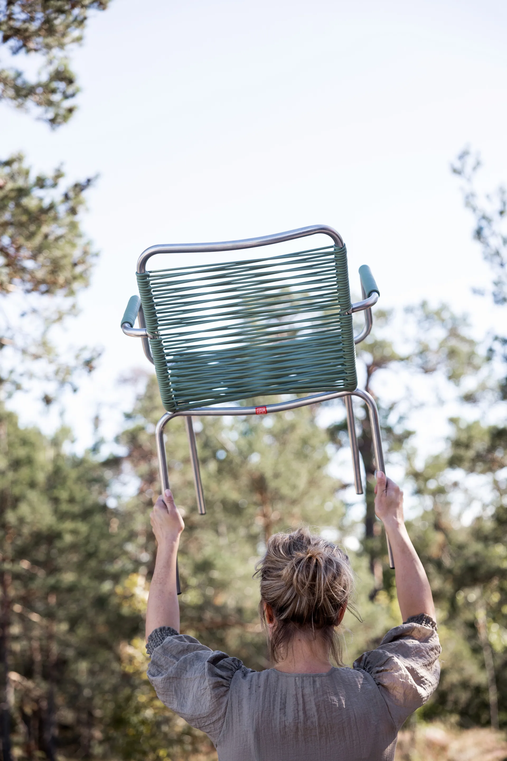Chaise avec accoudoirs Mya Lounge, Sage green Fiam