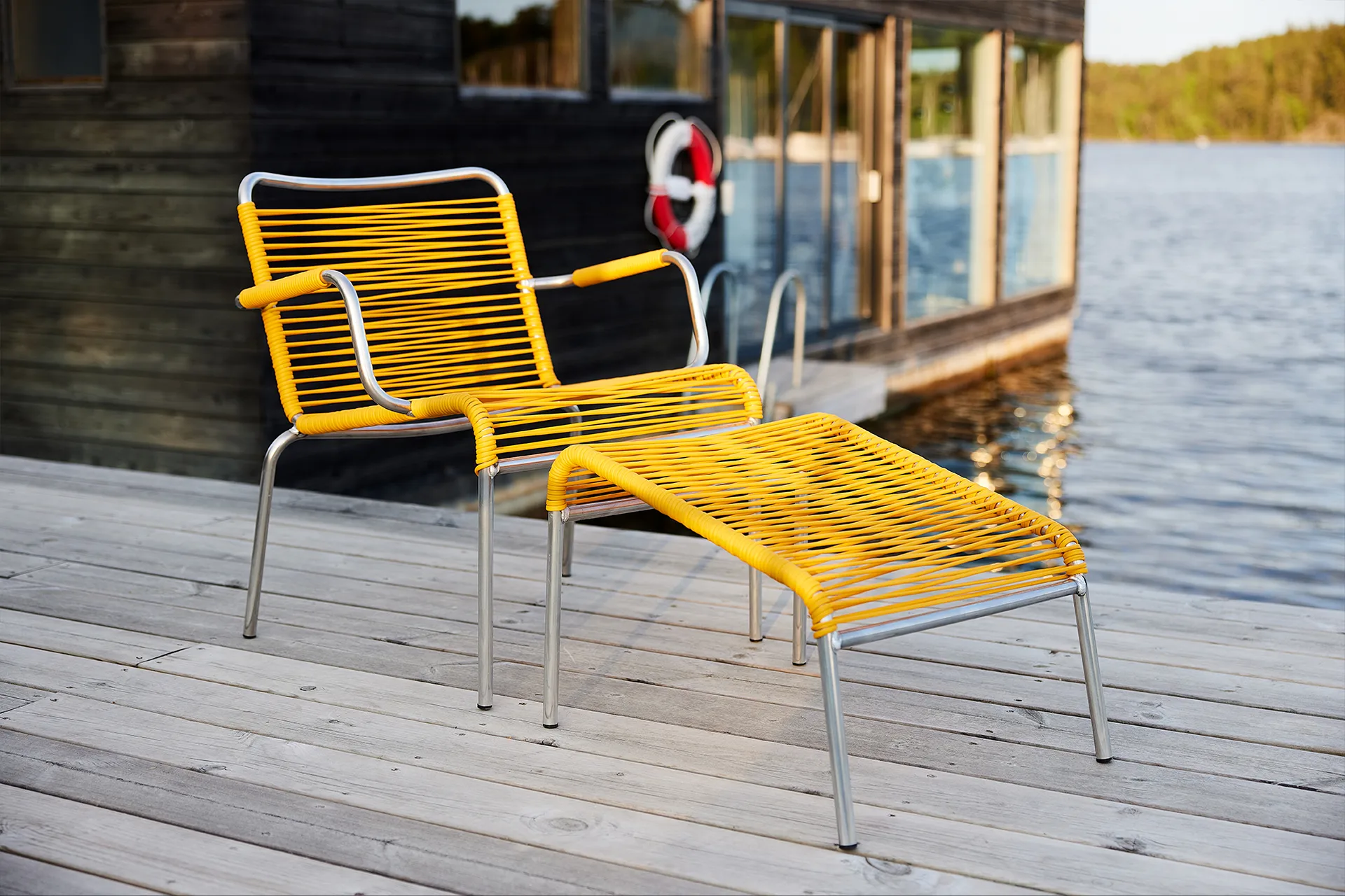 Chaise avec accoudoirs Mya Lounge, Yellow Fiam
