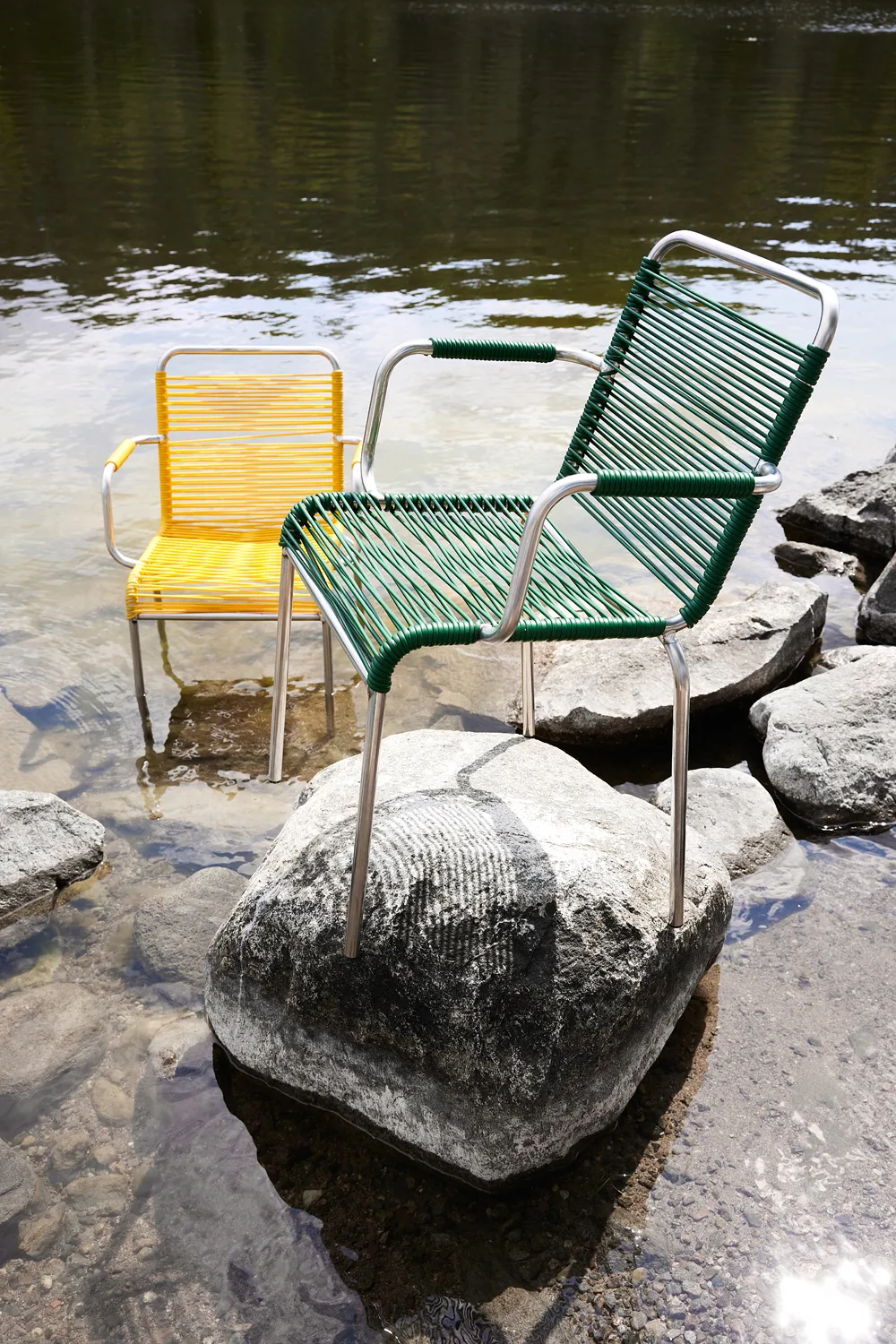 Chaise avec accoudoirs Mya Spaghetti, Dark green Fiam