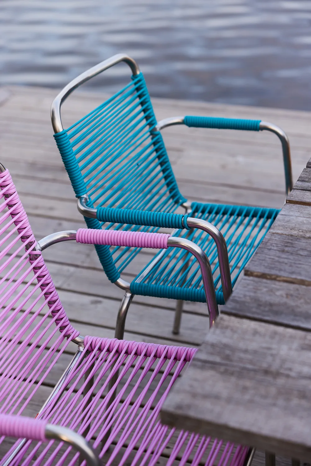 Chaise avec accoudoirs Mya Spaghetti, Pink Fiam