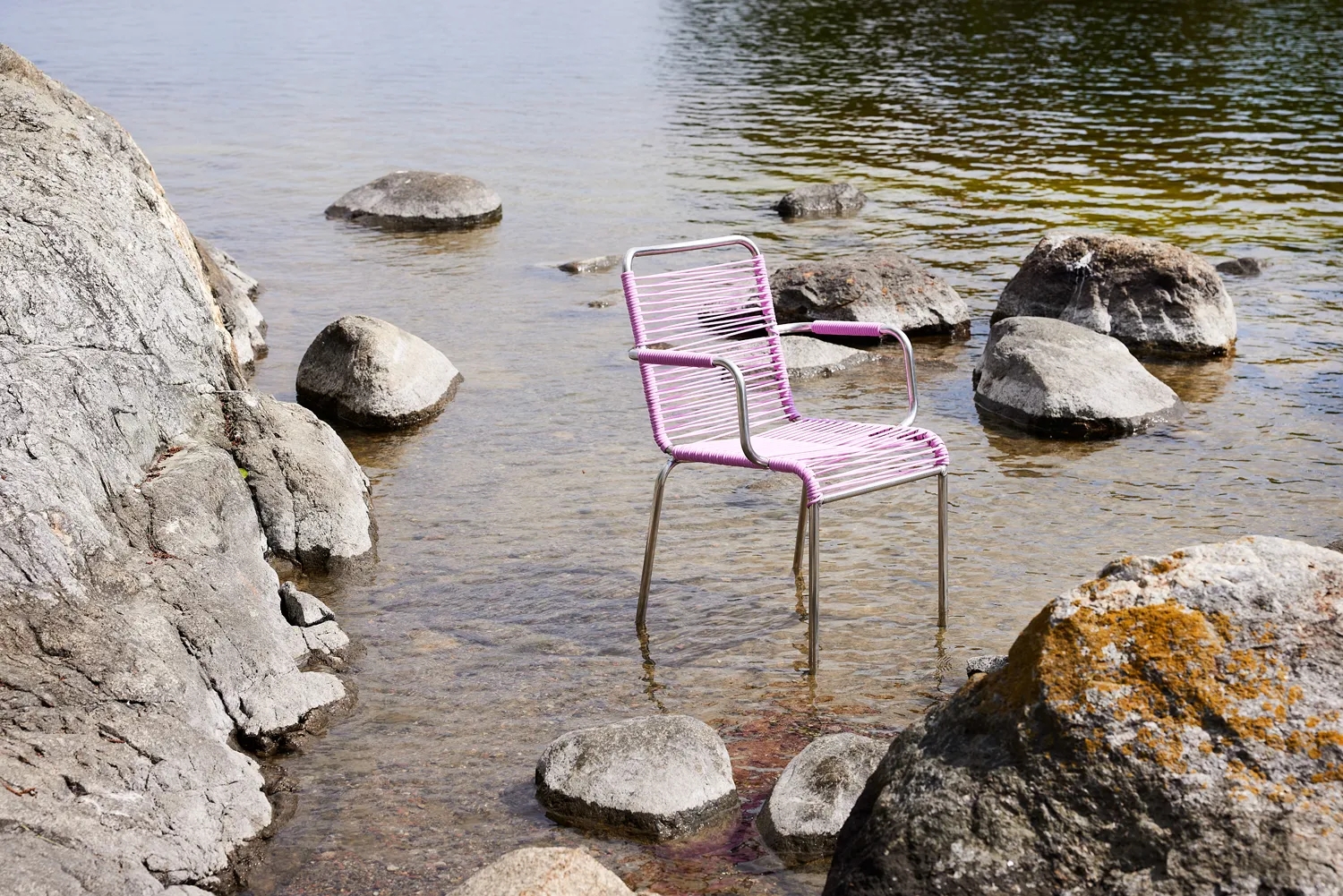 Chaise avec accoudoirs Mya Spaghetti, Pink Fiam