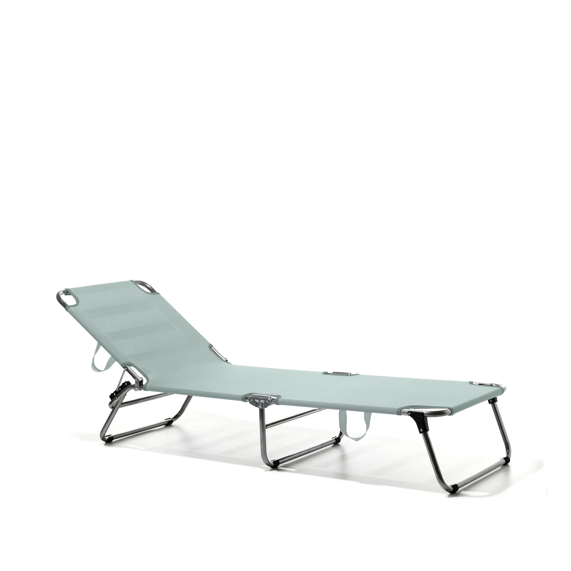 Chaise longue Amigo, Tissu sage green-aluminium Fiam