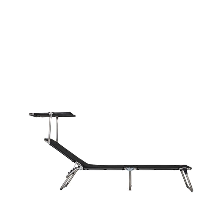 Chaise longue Amigo Top - Toile textaline black-support en aluminium-auvent solaire - Fiam