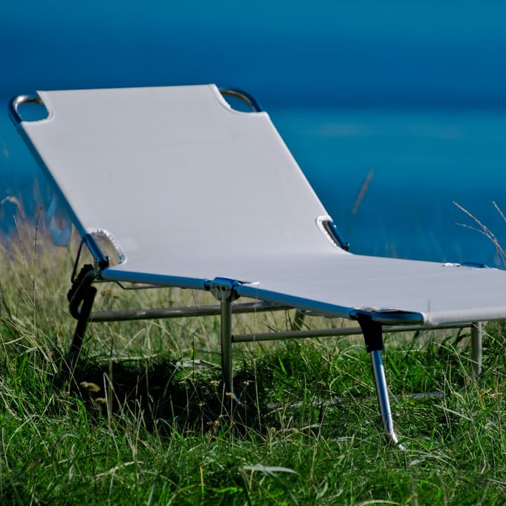 Chaise longue Amigo XXL - Tissu vert sauge-support en aluminium - Fiam