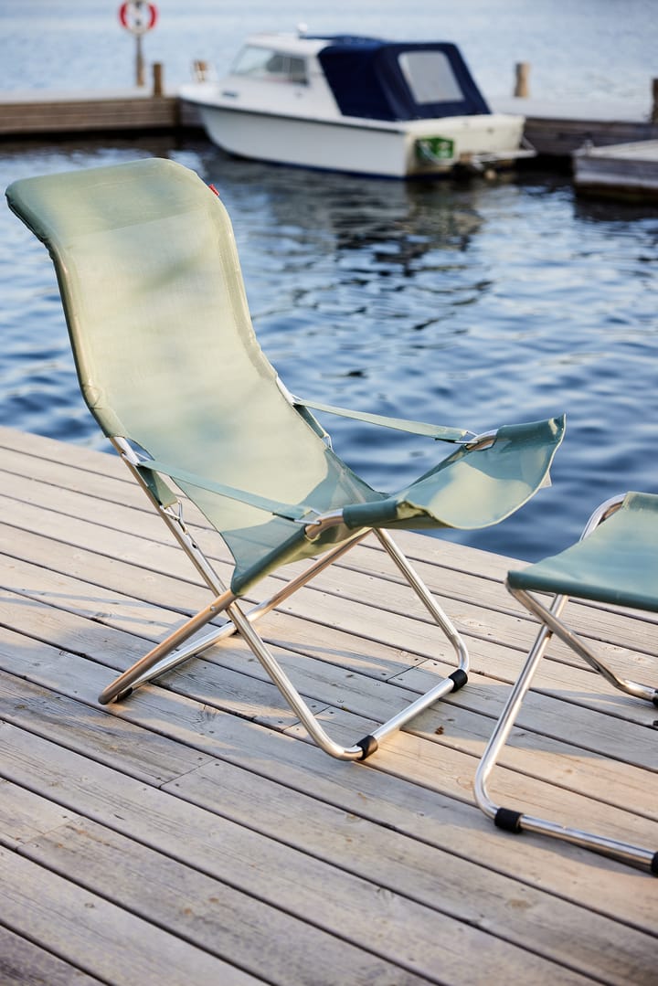 Chaise longue Fiesta, Sage green-support en aluminium Fiam