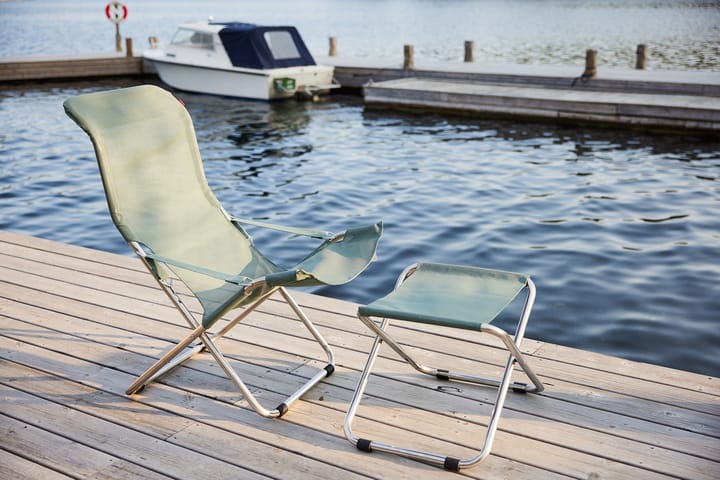 Chaise longue Fiesta, Sage green-support en aluminium Fiam