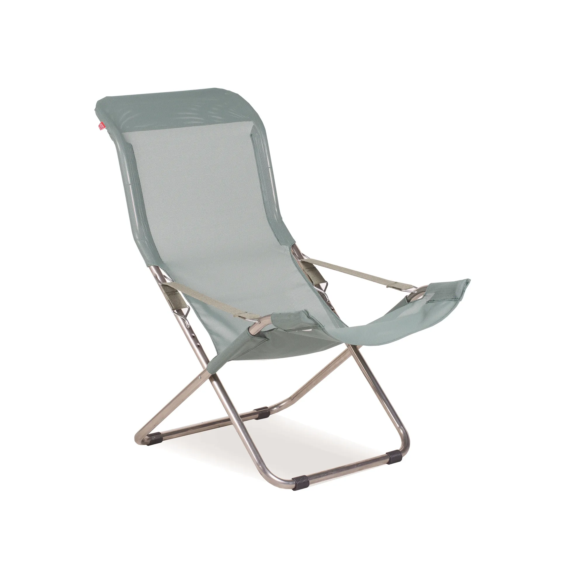Chaise longue Fiesta, Sage green-support en aluminium Fiam
