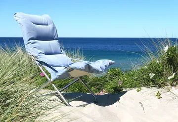 Chaise longue Fiesta Soft - Light blue-beige supertex - Fiam