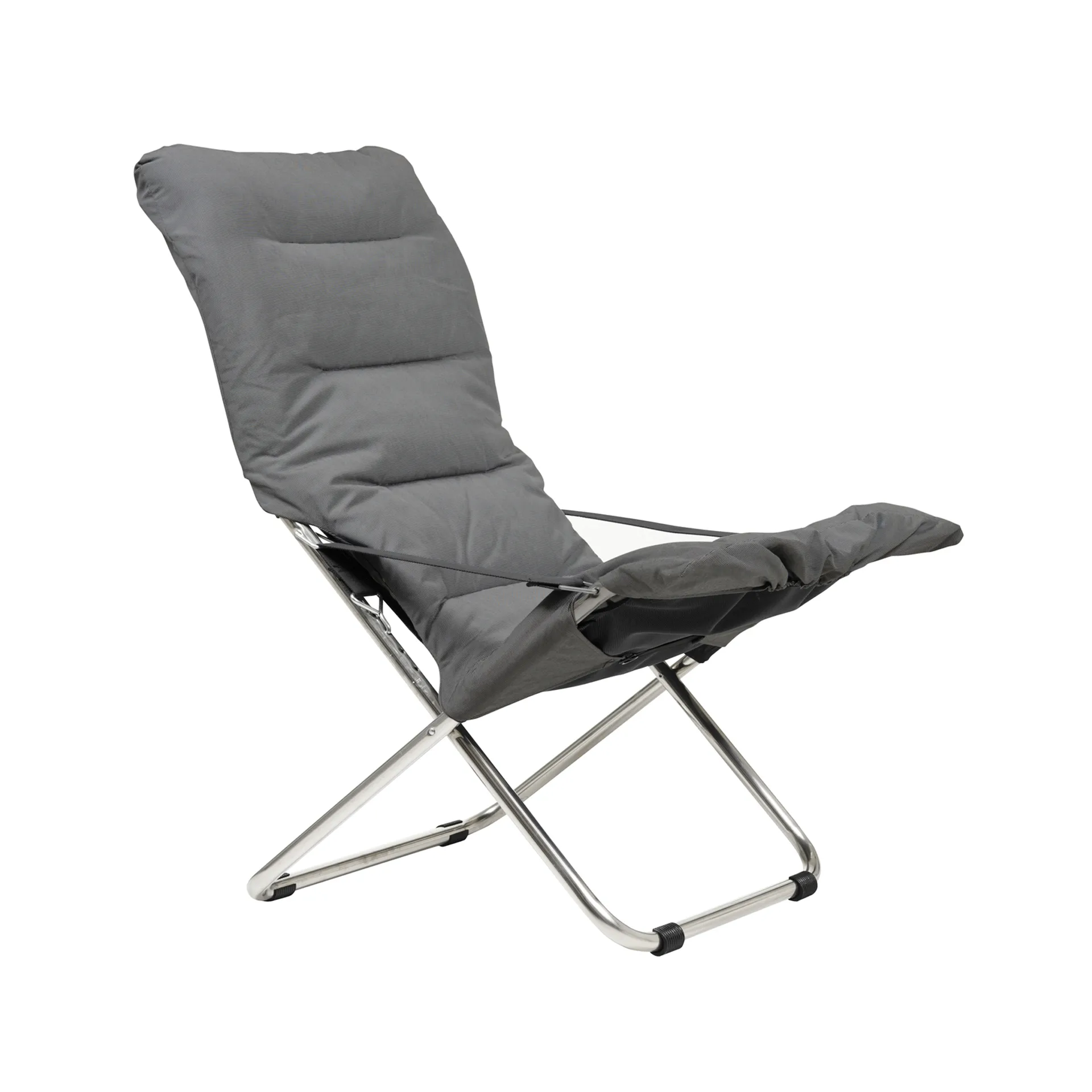 Chaise longue Fiesta Soft, Tissu anthracite-structure en aluminium Fiam