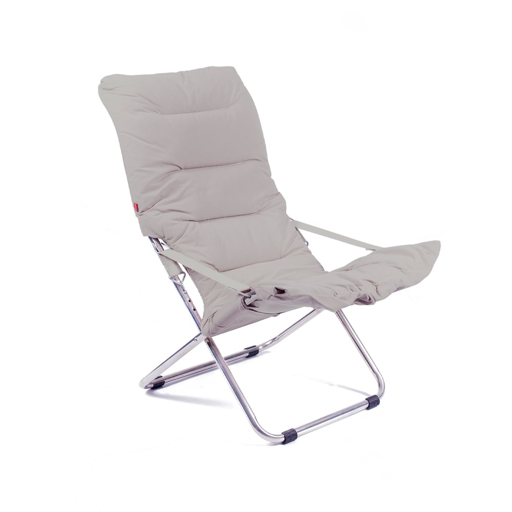 Fiam Chaise longue Fiesta Soft Tissu beige-support en aluminium