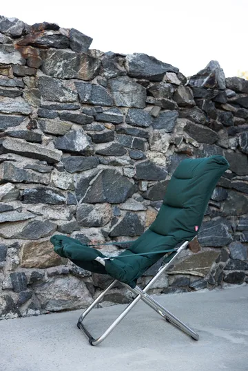 Chaise longue Fiesta Soft - Tissu dark green-support en aluminium - Fiam