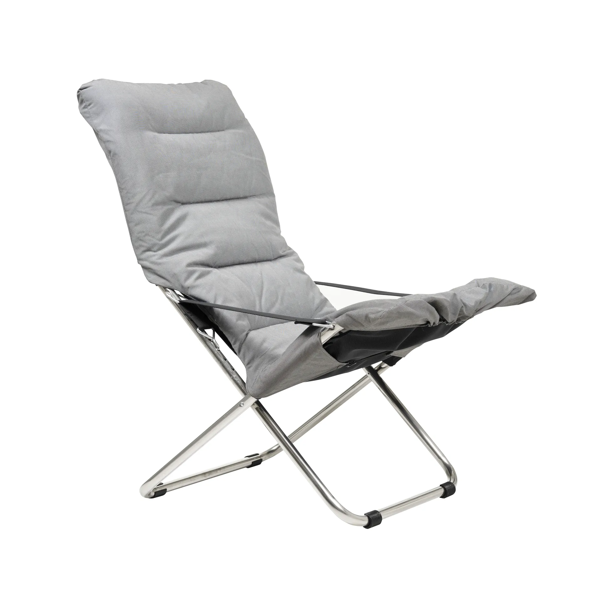 Chaise longue Fiesta Soft, Tissu grey-support en aluminium Fiam