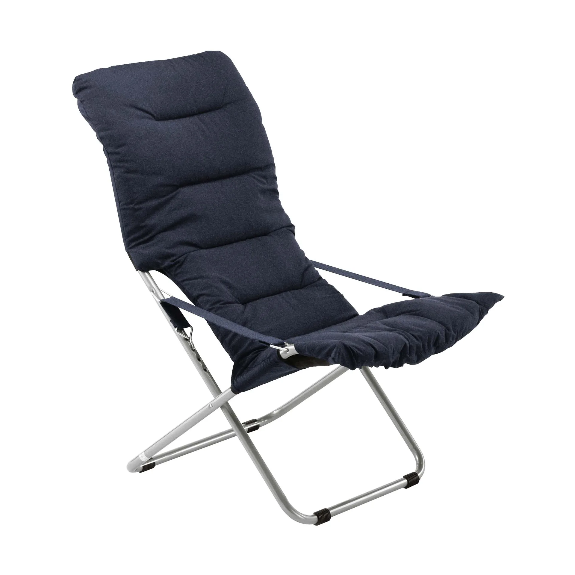 Chaise longue Fiesta Soft, tissu Navy, structure en aluminium Fiam
