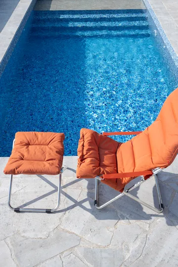 Chaise longue Fiesta Soft - Tissu orange-support en aluminium - Fiam