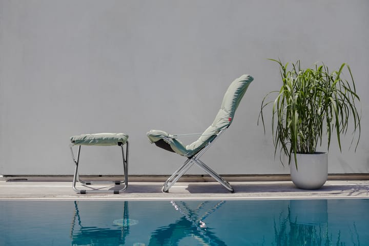 Chaise longue Fiesta Soft - Tissu sage green-support en aluminium - Fiam