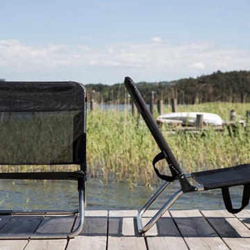 Chaise longue Quick - Textaline black-support en aluminium - Fiam