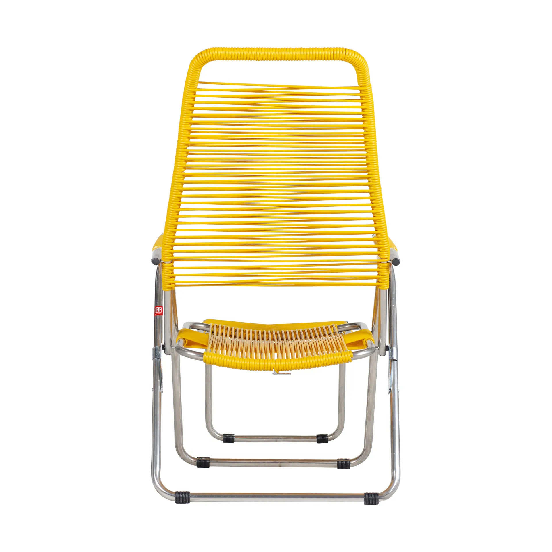 Chaise longue Spaghetti avec repose-pieds, Jaune Fiam