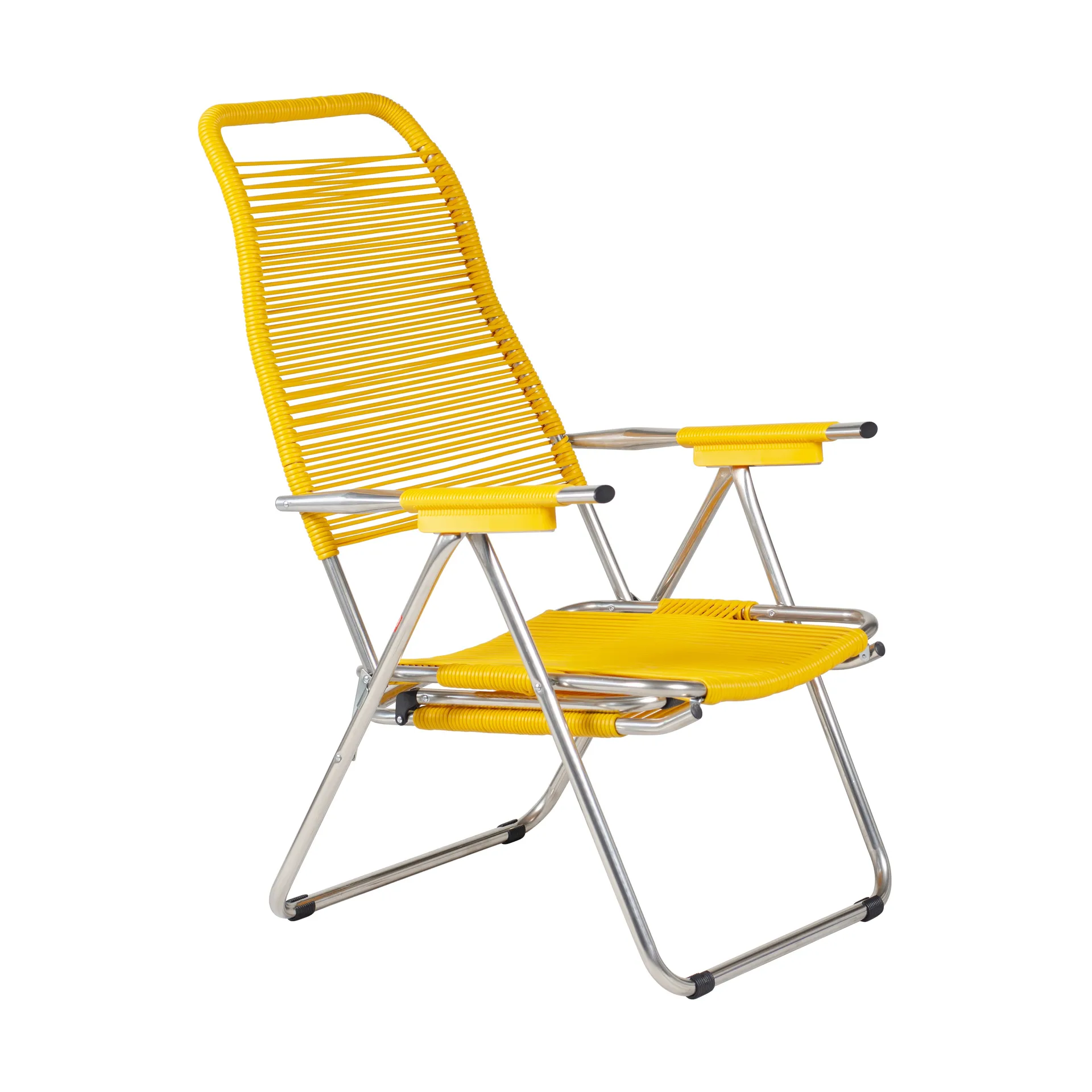Chaise longue Spaghetti avec repose-pieds, Jaune Fiam