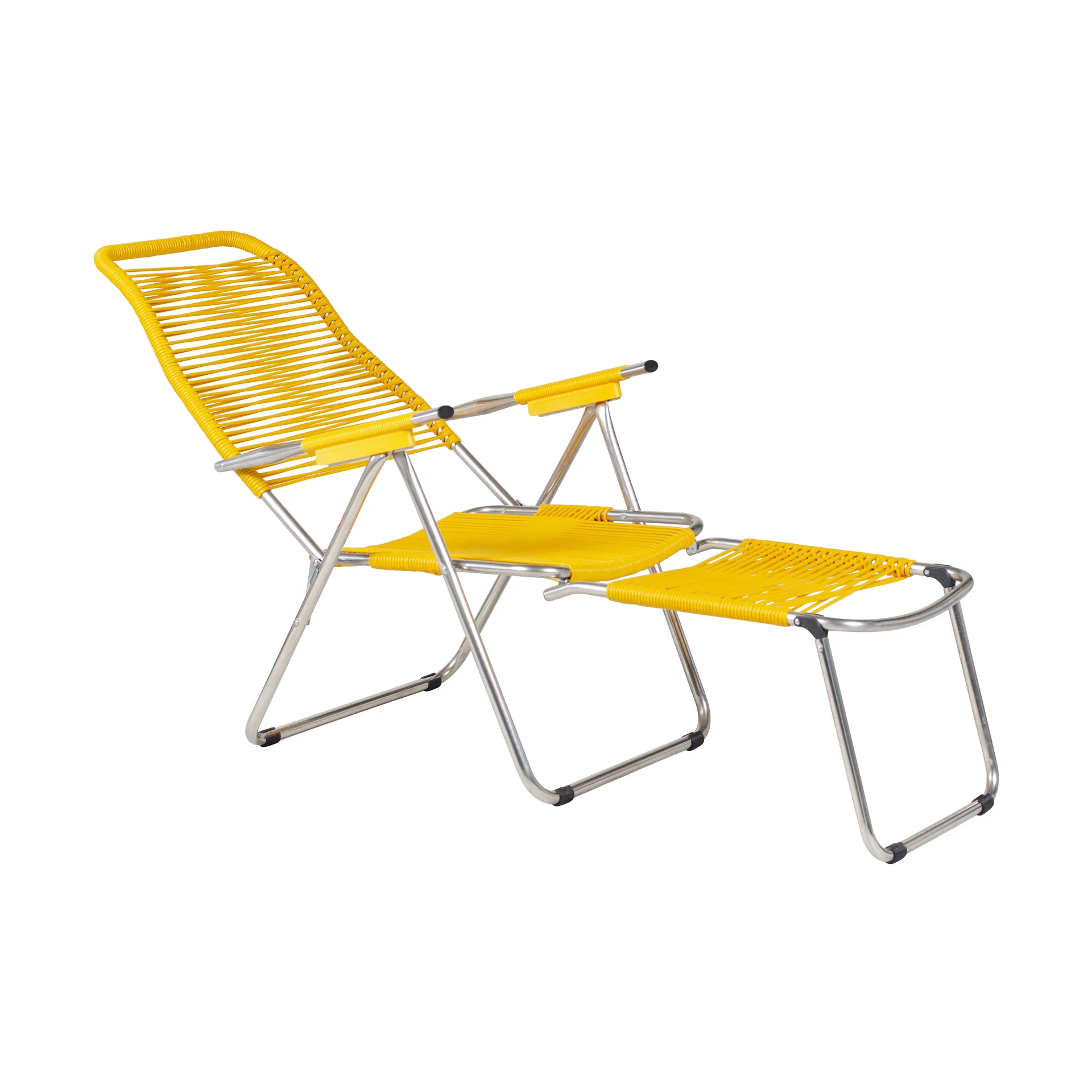 Chaise longue Spaghetti avec repose-pieds, Jaune Fiam