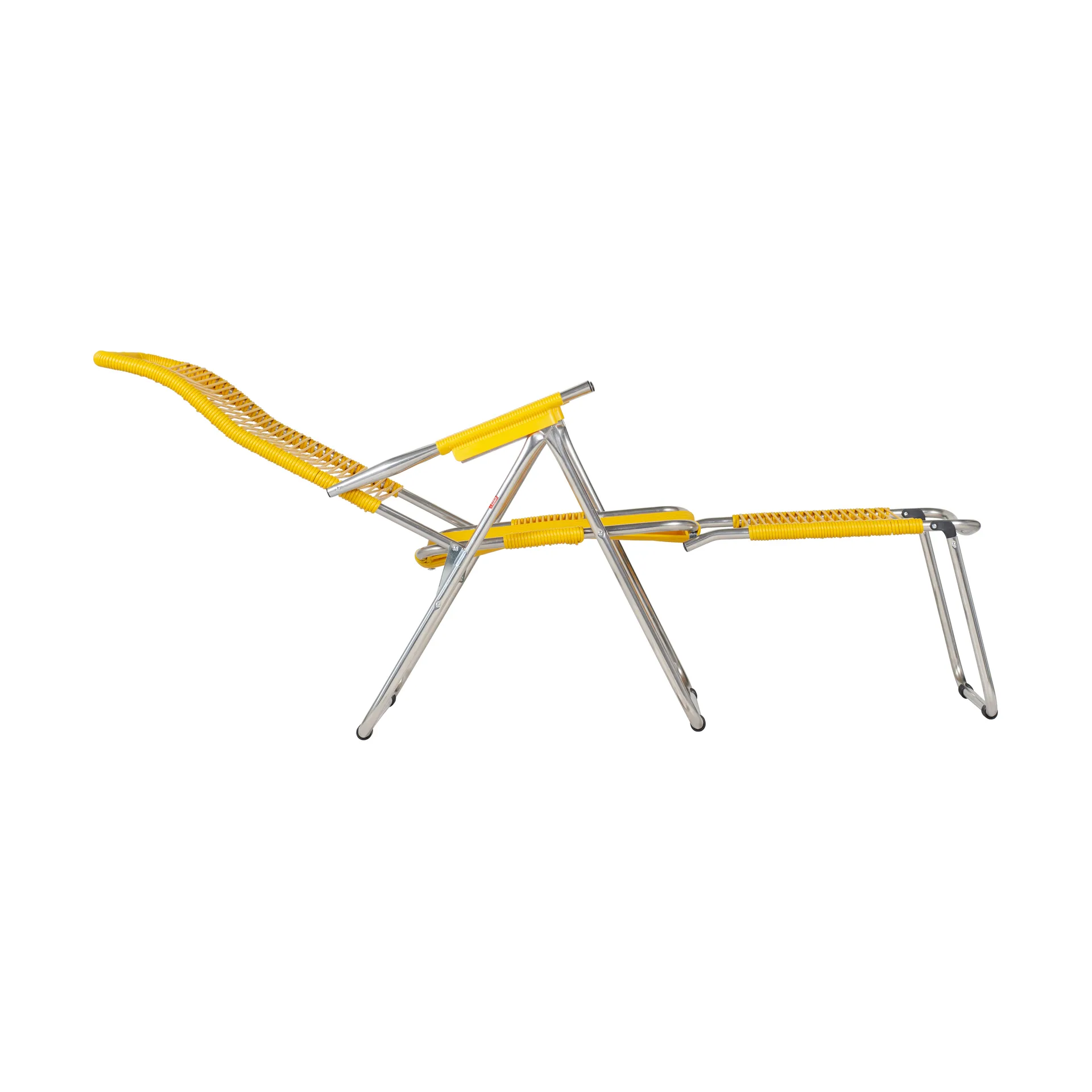 Chaise longue Spaghetti avec repose-pieds, Jaune Fiam