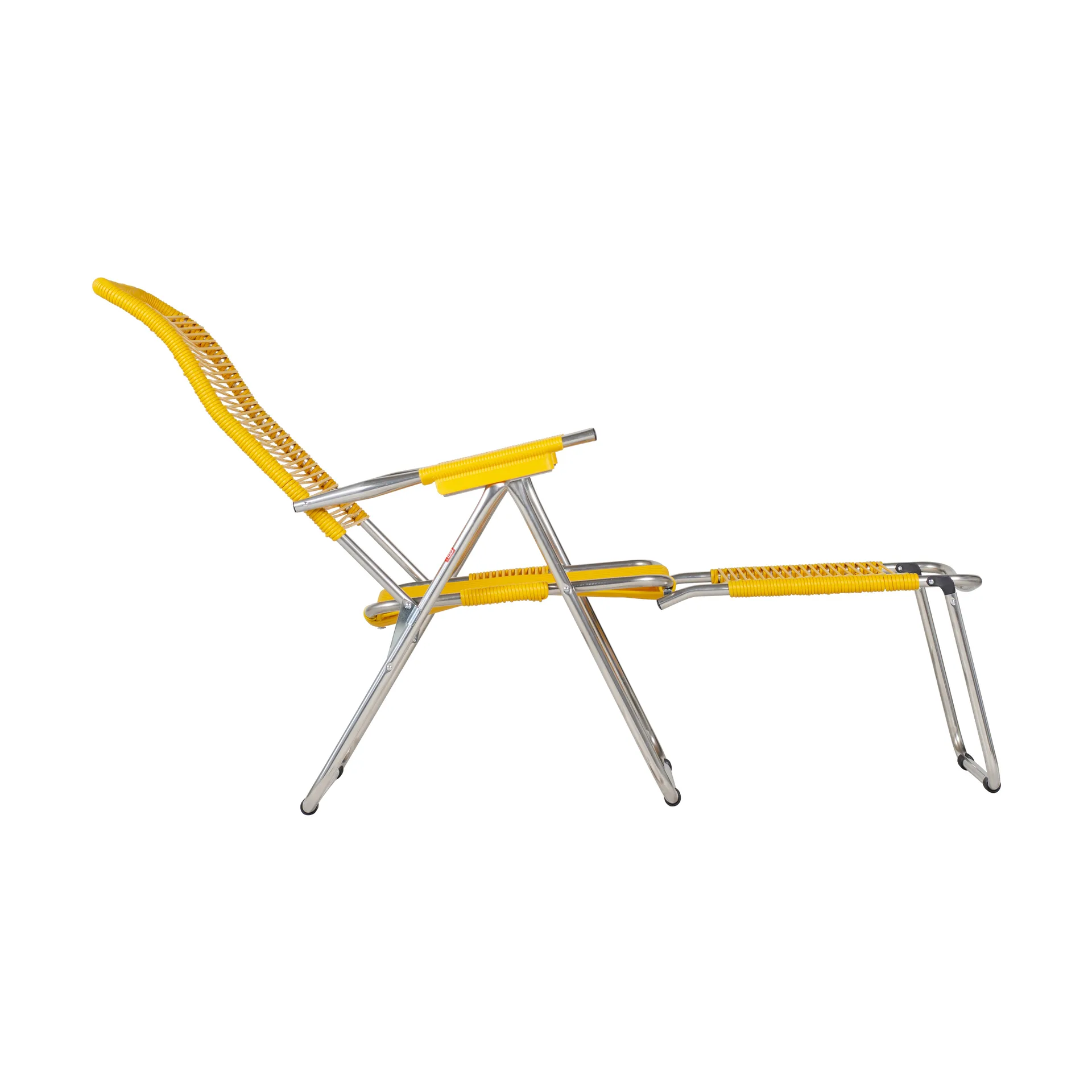 Chaise longue Spaghetti avec repose-pieds, Jaune Fiam