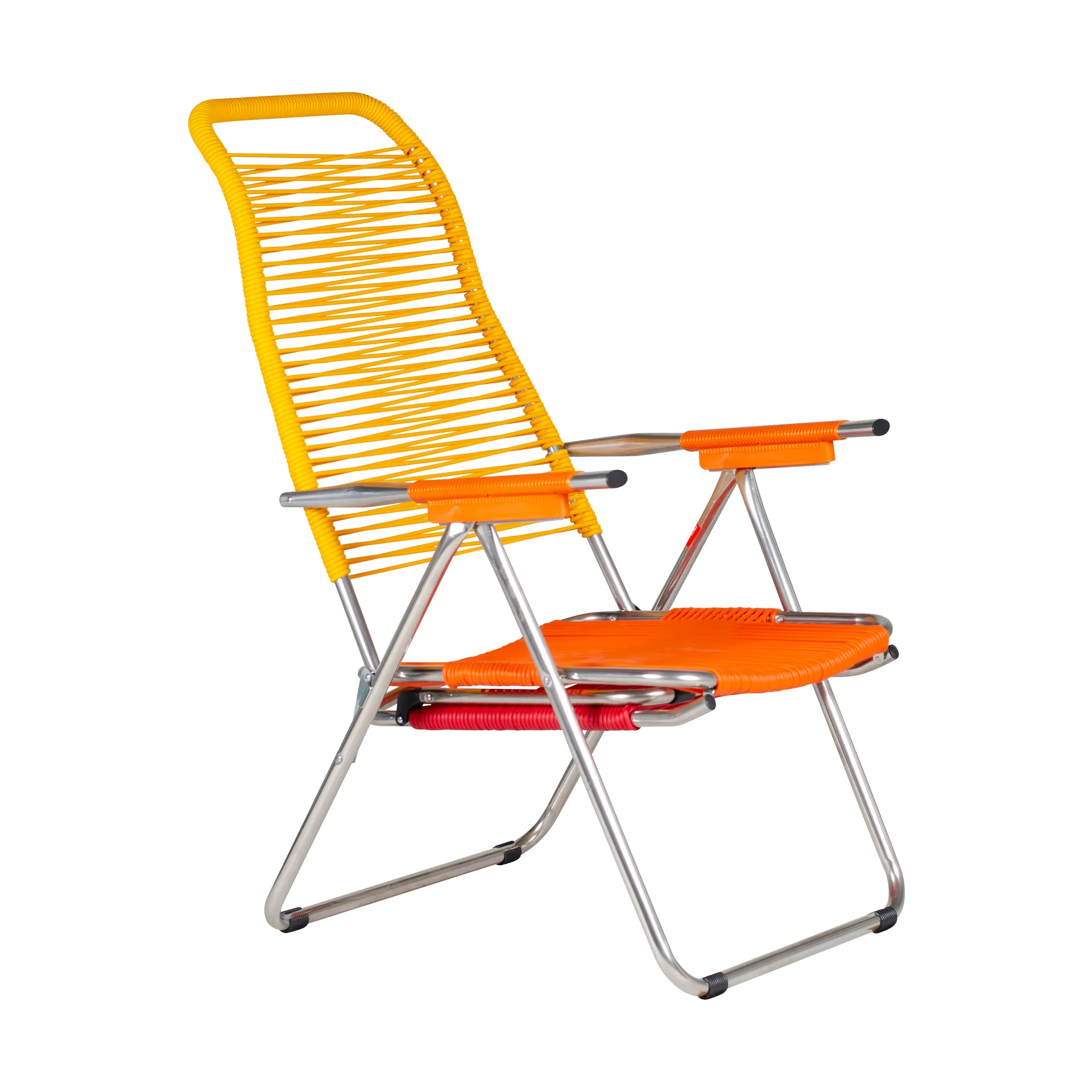 Chaise longue Spaghetti avec repose-pieds, Multi-jaune Fiam