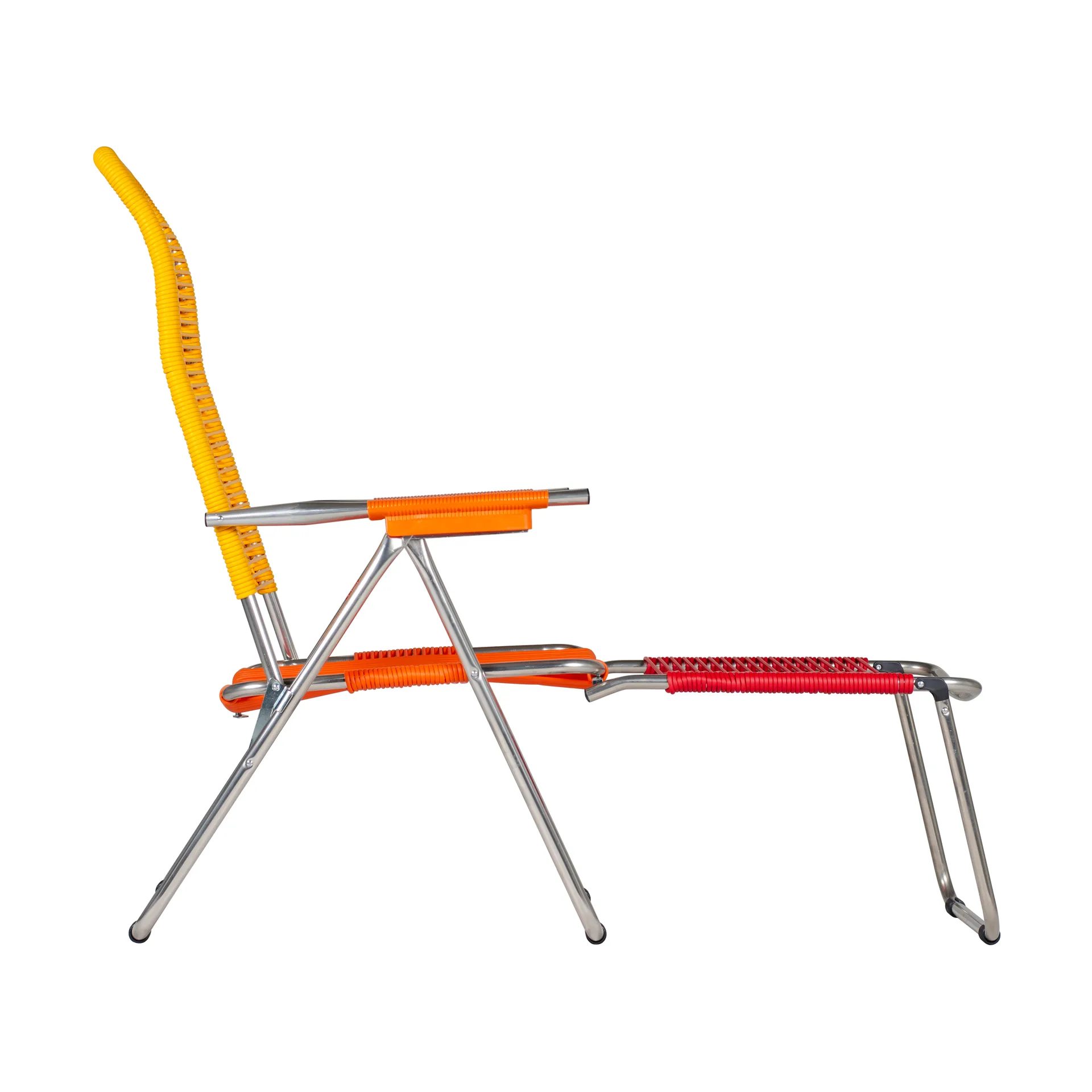 Chaise longue Spaghetti avec repose-pieds, Multi-jaune Fiam
