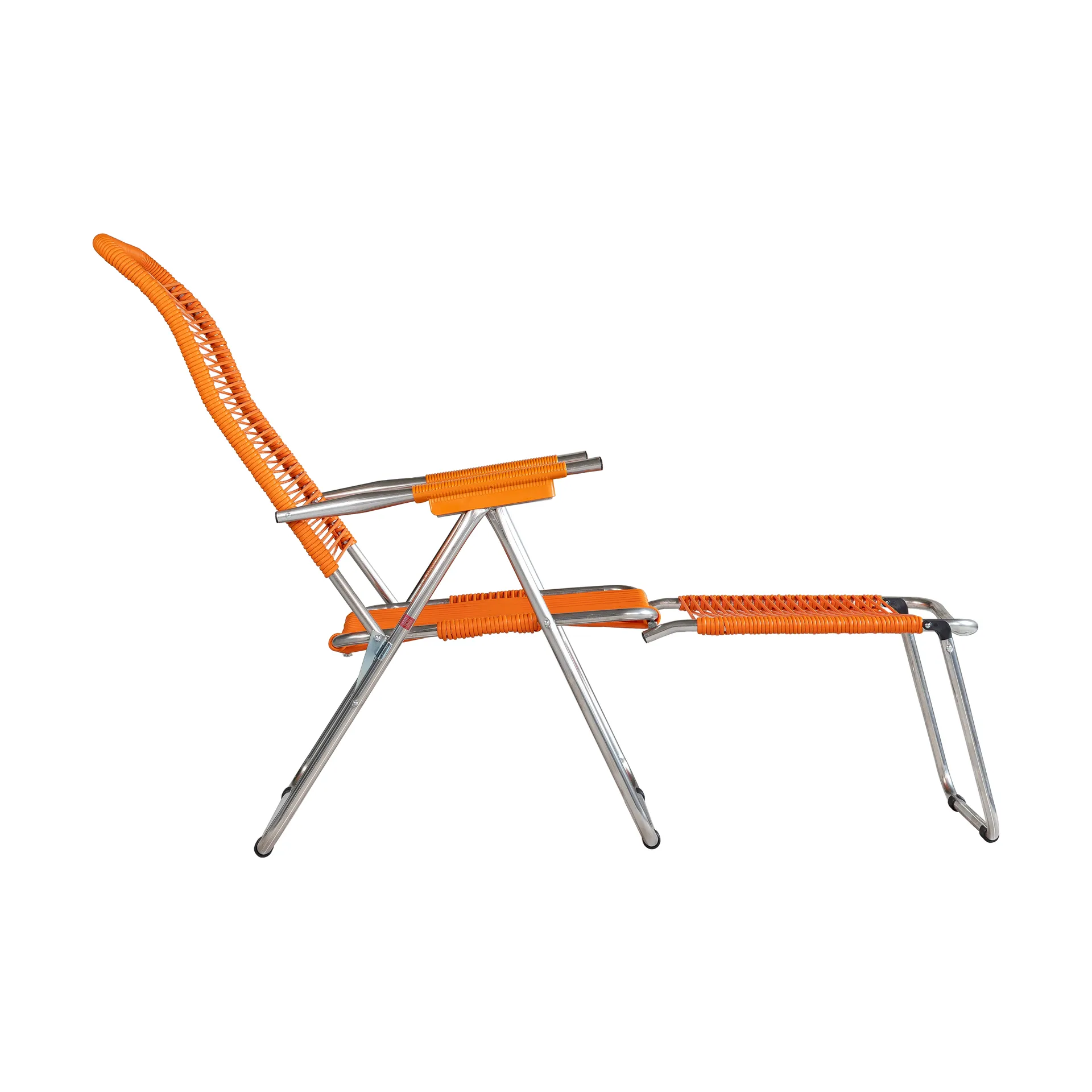 Chaise longue Spaghetti avec repose-pieds, Orange Fiam