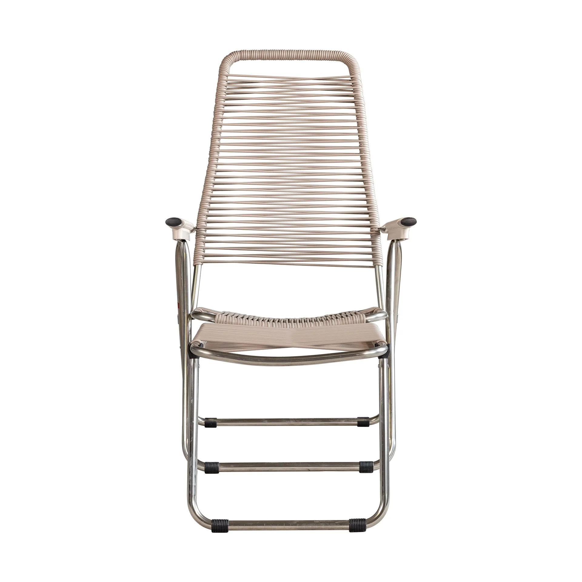 Chaise longue Spaghetti avec repose-pieds, Taupe Fiam