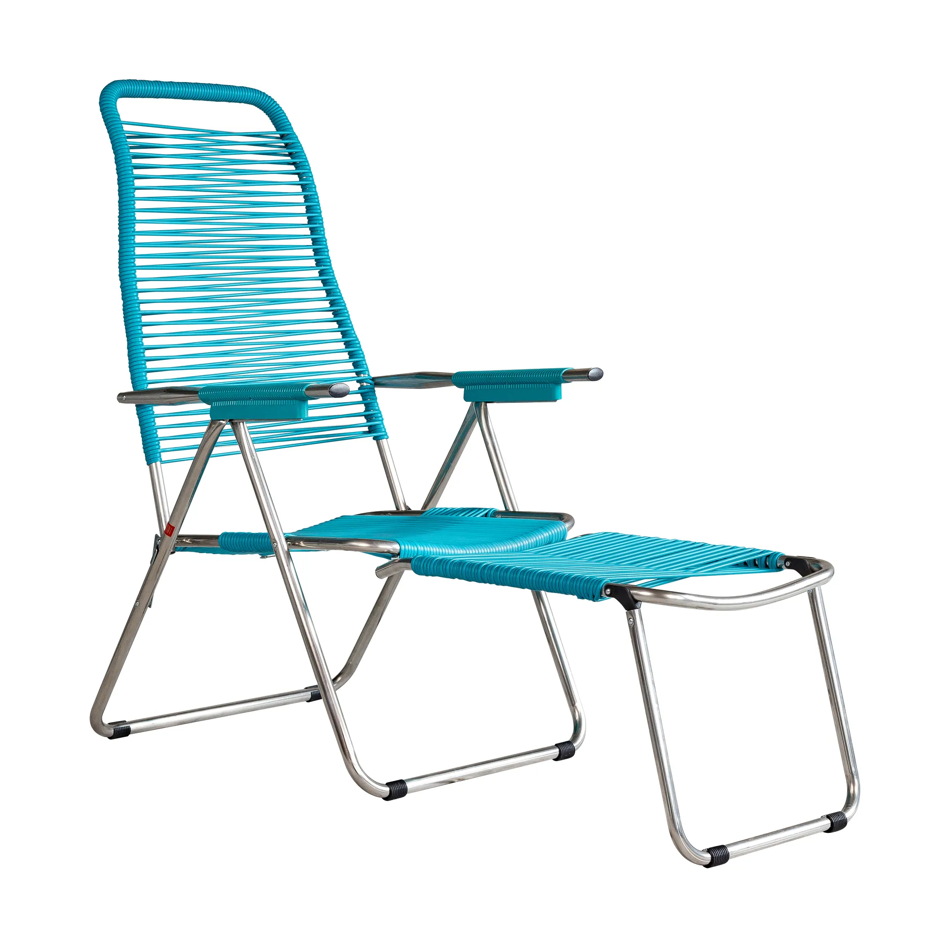 Chaise longue Spaghetti avec repose-pieds, Turquoise Fiam