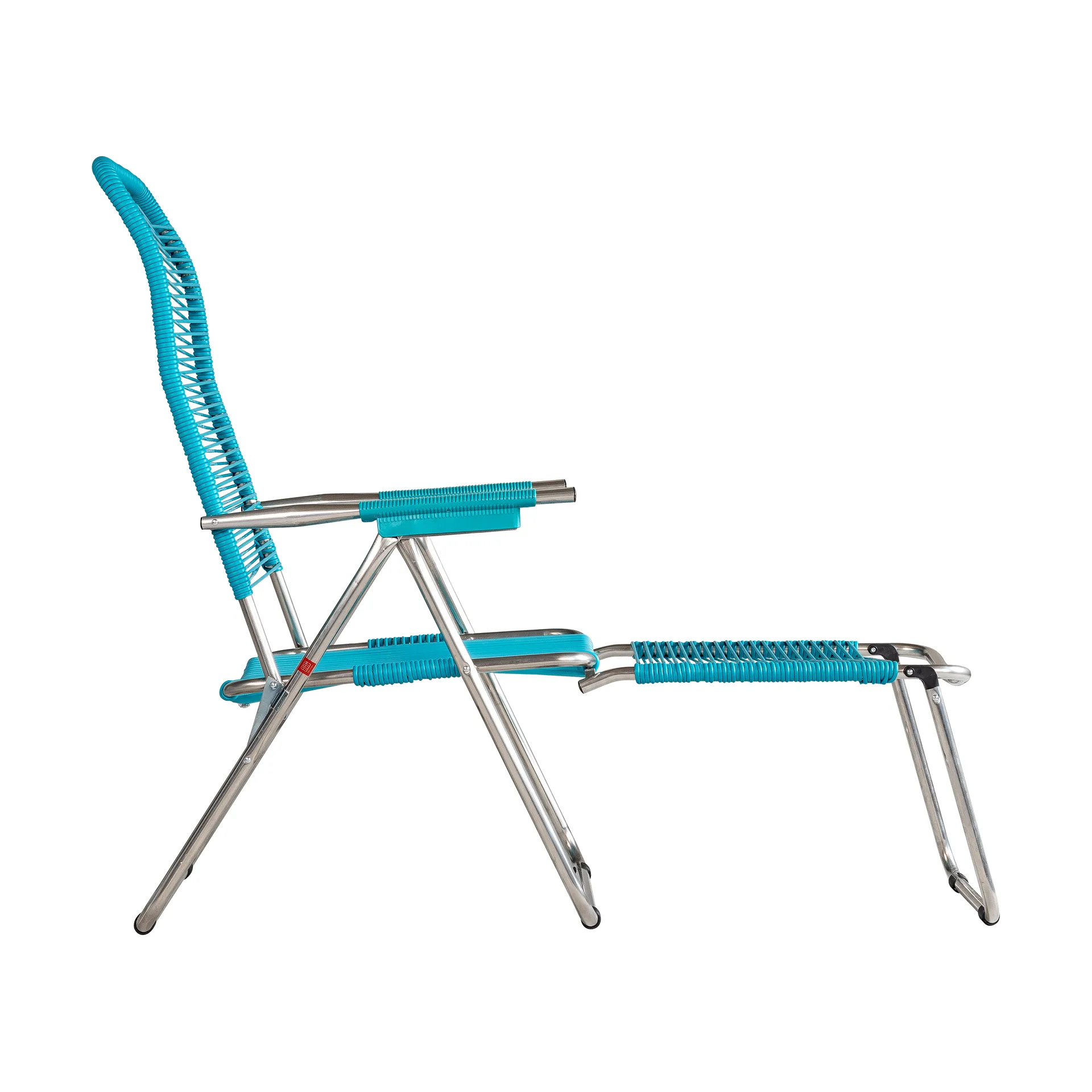 Chaise longue Spaghetti avec repose-pieds, Turquoise Fiam