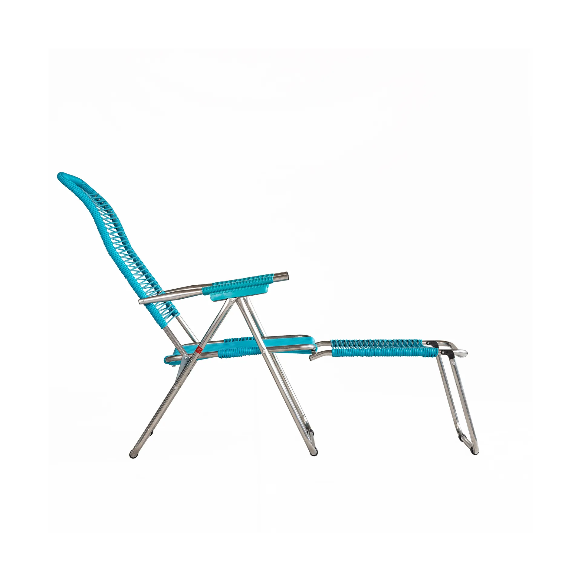 Chaise longue Spaghetti avec repose-pieds, Turquoise Fiam