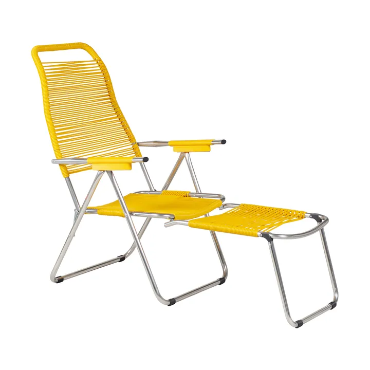Chaise longue Spaghetti avec repose‑pieds - Jaune - Fiam